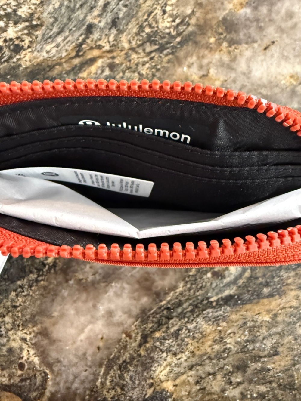 NWT Lululemon Clippable Card Pouch Orange Zip Wallet Keychain Clip Travel - Picture 10 of 15